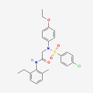 molecular formula C25H27ClN2O4S B3551203 N~2~-[(4-chlorophenyl)sulfonyl]-N~2~-(4-ethoxyphenyl)-N~1~-(2-ethyl-6-methylphenyl)glycinamide 
