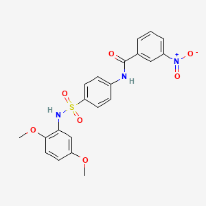 molecular formula C21H19N3O7S B3551227 N-(4-{[(2,5-dimethoxyphenyl)amino]sulfonyl}phenyl)-3-nitrobenzamide 