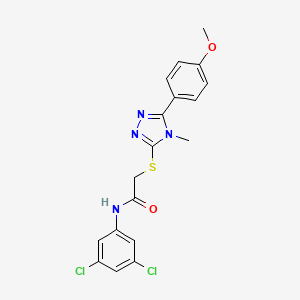 molecular formula C18H16Cl2N4O2S B3551230 N-(3,5-dichlorophenyl)-2-{[5-(4-methoxyphenyl)-4-methyl-4H-1,2,4-triazol-3-yl]sulfanyl}acetamide 