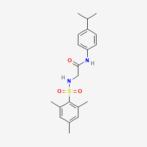 molecular formula C20H26N2O3S B3551240 N-(4-propan-2-ylphenyl)-2-[(2,4,6-trimethylphenyl)sulfonylamino]acetamide 