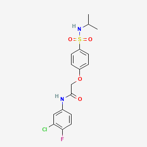 molecular formula C17H18ClFN2O4S B3551257 N-(3-chloro-4-fluorophenyl)-2-[4-(propan-2-ylsulfamoyl)phenoxy]acetamide 