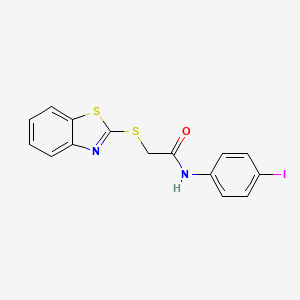molecular formula C15H11IN2OS2 B3551265 2-(13-BENZOTHIAZOL-2-YLSULFANYL)-N-(4-IODOPHENYL)ACETAMIDE 