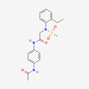 molecular formula C19H23N3O4S B3551279 N~1~-[4-(acetylamino)phenyl]-N~2~-(2-ethylphenyl)-N~2~-(methylsulfonyl)glycinamide 