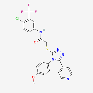 molecular formula C23H17ClF3N5O2S B3551293 N-[4-chloro-3-(trifluoromethyl)phenyl]-2-{[4-(4-methoxyphenyl)-5-(4-pyridinyl)-4H-1,2,4-triazol-3-yl]thio}acetamide 