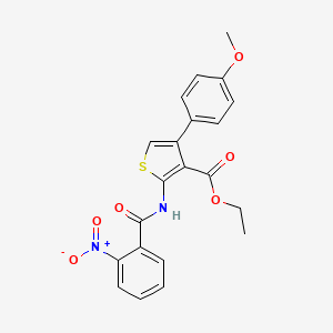 molecular formula C21H18N2O6S B3551308 Ethyl 4-(4-methoxyphenyl)-2-[(2-nitrobenzoyl)amino]thiophene-3-carboxylate 