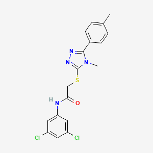 molecular formula C18H16Cl2N4OS B3551345 N-(3,5-dichlorophenyl)-2-{[4-methyl-5-(4-methylphenyl)-4H-1,2,4-triazol-3-yl]sulfanyl}acetamide 