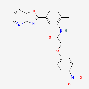 molecular formula C21H16N4O5 B3551348 N-(2-methyl-5-[1,3]oxazolo[4,5-b]pyridin-2-ylphenyl)-2-(4-nitrophenoxy)acetamide 