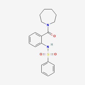 molecular formula C19H22N2O3S B3551367 N-[2-(1-azepanylcarbonyl)phenyl]benzenesulfonamide 