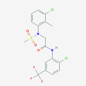 molecular formula C17H15Cl2F3N2O3S B3551373 N~2~-(3-chloro-2-methylphenyl)-N~1~-[2-chloro-5-(trifluoromethyl)phenyl]-N~2~-(methylsulfonyl)glycinamide 