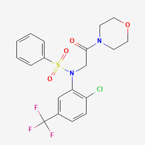 molecular formula C19H18ClF3N2O4S B3551394 N-[2-chloro-5-(trifluoromethyl)phenyl]-N-[2-(4-morpholinyl)-2-oxoethyl]benzenesulfonamide 