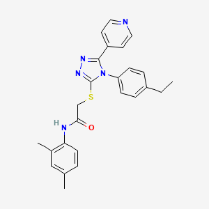 molecular formula C25H25N5OS B3551411 N-(2,4-dimethylphenyl)-2-{[4-(4-ethylphenyl)-5-(4-pyridinyl)-4H-1,2,4-triazol-3-yl]thio}acetamide 