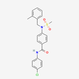 molecular formula C22H21ClN2O3S B3551435 N-(4-chlorophenyl)-4-[(2-methylbenzyl)(methylsulfonyl)amino]benzamide 