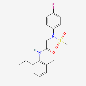 molecular formula C18H21FN2O3S B3551450 N~1~-(2-ethyl-6-methylphenyl)-N~2~-(4-fluorophenyl)-N~2~-(methylsulfonyl)glycinamide 