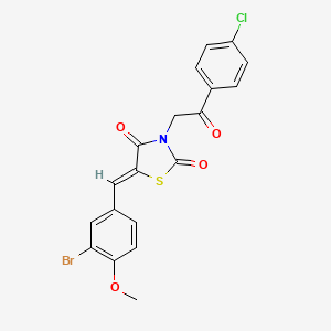 molecular formula C19H13BrClNO4S B3551455 5-(3-bromo-4-methoxybenzylidene)-3-[2-(4-chlorophenyl)-2-oxoethyl]-1,3-thiazolidine-2,4-dione 