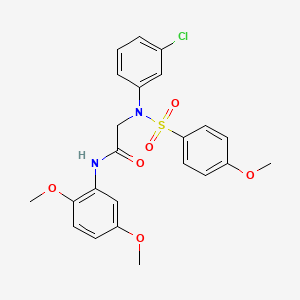 molecular formula C23H23ClN2O6S B3551459 N~2~-(3-chlorophenyl)-N-(2,5-dimethoxyphenyl)-N~2~-[(4-methoxyphenyl)sulfonyl]glycinamide 