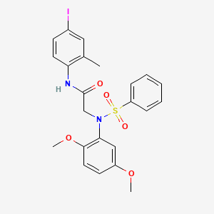 molecular formula C23H23IN2O5S B3551466 N~2~-(2,5-dimethoxyphenyl)-N~1~-(4-iodo-2-methylphenyl)-N~2~-(phenylsulfonyl)glycinamide 