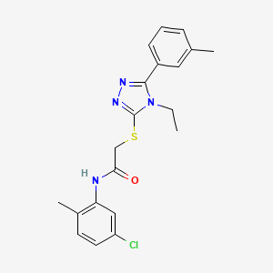 molecular formula C20H21ClN4OS B3551494 N-(5-chloro-2-methylphenyl)-2-{[4-ethyl-5-(3-methylphenyl)-4H-1,2,4-triazol-3-yl]thio}acetamide 