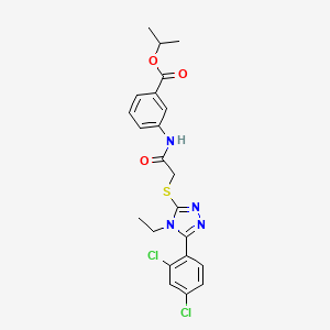 molecular formula C22H22Cl2N4O3S B3551503 propan-2-yl 3-[({[5-(2,4-dichlorophenyl)-4-ethyl-4H-1,2,4-triazol-3-yl]sulfanyl}acetyl)amino]benzoate 