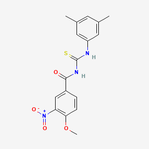 molecular formula C17H17N3O4S B3551523 N-[(3,5-dimethylphenyl)carbamothioyl]-4-methoxy-3-nitrobenzamide 