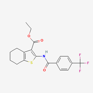 molecular formula C19H18F3NO3S B3551570 Ethyl 2-[4-(trifluoromethyl)benzamido]-4,5,6,7-tetrahydro-1-benzothiophene-3-carboxylate 