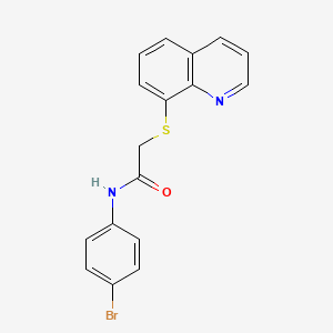 molecular formula C17H13BrN2OS B3551591 N-(4-bromophenyl)-2-quinolin-8-ylsulfanylacetamide 