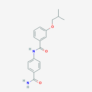 molecular formula C18H20N2O3 B355160 N-[4-(aminocarbonyl)phenyl]-3-isobutoxybenzamide CAS No. 909216-50-8