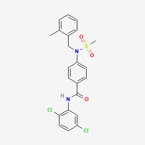 molecular formula C22H20Cl2N2O3S B3551606 N-(2,5-dichlorophenyl)-4-[(2-methylbenzyl)(methylsulfonyl)amino]benzamide 