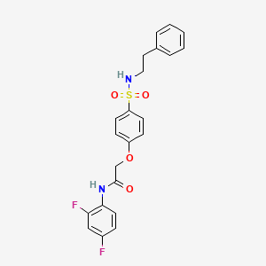 molecular formula C22H20F2N2O4S B3551659 N-(2,4-difluorophenyl)-2-[4-(2-phenylethylsulfamoyl)phenoxy]acetamide 