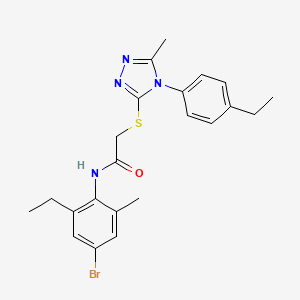 molecular formula C22H25BrN4OS B3551670 N-(4-bromo-2-ethyl-6-methylphenyl)-2-{[4-(4-ethylphenyl)-5-methyl-4H-1,2,4-triazol-3-yl]thio}acetamide 