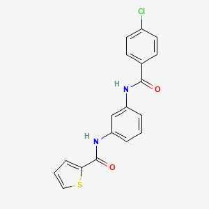 molecular formula C18H13ClN2O2S B3551674 N-{3-[(4-chlorobenzoyl)amino]phenyl}-2-thiophenecarboxamide 
