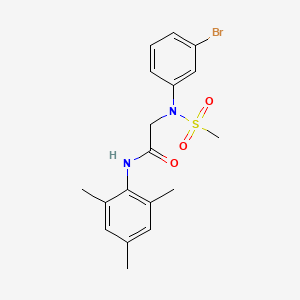 molecular formula C18H21BrN2O3S B3551684 N~2~-(3-bromophenyl)-N~1~-mesityl-N~2~-(methylsulfonyl)glycinamide 
