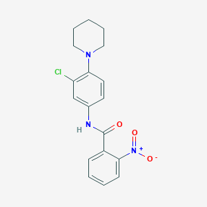 molecular formula C18H18ClN3O3 B3551689 N-(3-chloro-4-piperidin-1-ylphenyl)-2-nitrobenzamide 