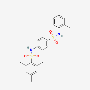 molecular formula C23H26N2O4S2 B3551701 N-(4-{[(2,4-dimethylphenyl)amino]sulfonyl}phenyl)-2,4,6-trimethylbenzenesulfonamide 