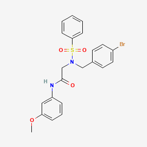molecular formula C22H21BrN2O4S B3551708 N~2~-(4-bromobenzyl)-N-(3-methoxyphenyl)-N~2~-(phenylsulfonyl)glycinamide 