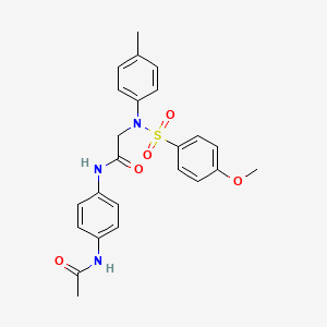 molecular formula C24H25N3O5S B3551749 N~1~-[4-(acetylamino)phenyl]-N~2~-[(4-methoxyphenyl)sulfonyl]-N~2~-(4-methylphenyl)glycinamide 