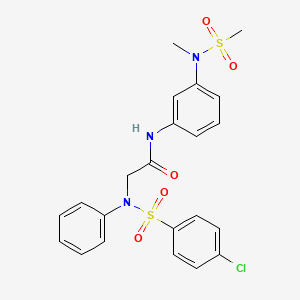 molecular formula C22H22ClN3O5S2 B3551809 N~2~-[(4-chlorophenyl)sulfonyl]-N~1~-{3-[methyl(methylsulfonyl)amino]phenyl}-N~2~-phenylglycinamide 