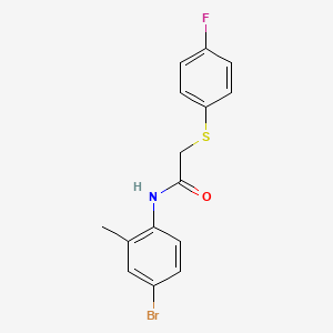 molecular formula C15H13BrFNOS B3551835 N-(4-bromo-2-methylphenyl)-2-[(4-fluorophenyl)thio]acetamide 