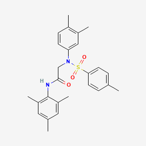molecular formula C26H30N2O3S B3551863 N~2~-(3,4-dimethylphenyl)-N~1~-mesityl-N~2~-[(4-methylphenyl)sulfonyl]glycinamide 