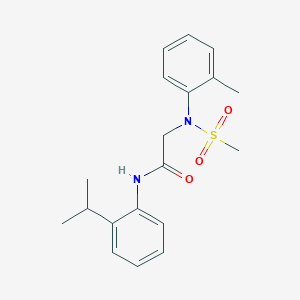 molecular formula C19H24N2O3S B3551873 N~1~-(2-isopropylphenyl)-N~2~-(2-methylphenyl)-N~2~-(methylsulfonyl)glycinamide 