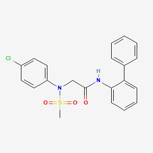 molecular formula C21H19ClN2O3S B3551905 N-biphenyl-2-yl-N~2~-(4-chlorophenyl)-N~2~-(methylsulfonyl)glycinamide 