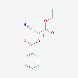 molecular formula C12H11NO4 B035524 (1-Cyano-2-ethoxy-2-oxoethyl) benzoate CAS No. 19788-59-1