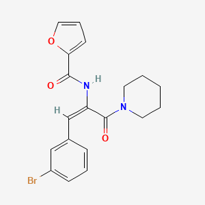 molecular formula C19H19BrN2O3 B3554336 N-[(E)-1-(3-bromophenyl)-3-oxo-3-piperidin-1-ylprop-1-en-2-yl]furan-2-carboxamide 