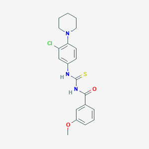 molecular formula C20H22ClN3O2S B3554510 N-{[3-chloro-4-(piperidin-1-yl)phenyl]carbamothioyl}-3-methoxybenzamide 