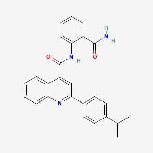 molecular formula C26H23N3O2 B3554812 N~4~-[2-(AMINOCARBONYL)PHENYL]-2-(4-ISOPROPYLPHENYL)-4-QUINOLINECARBOXAMIDE 