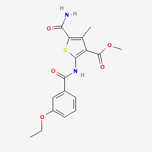molecular formula C17H18N2O5S B3554837 METHYL 5-CARBAMOYL-2-(3-ETHOXYBENZAMIDO)-4-METHYLTHIOPHENE-3-CARBOXYLATE 