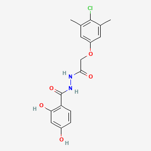 molecular formula C17H17ClN2O5 B3554905 N'-[2-(4-chloro-3,5-dimethylphenoxy)acetyl]-2,4-dihydroxybenzohydrazide 