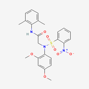 molecular formula C24H25N3O7S B3554913 N~2~-(2,4-dimethoxyphenyl)-N-(2,6-dimethylphenyl)-N~2~-[(2-nitrophenyl)sulfonyl]glycinamide 