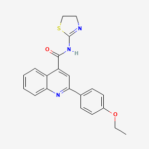 molecular formula C21H19N3O2S B3554962 N-(4,5-dihydro-1,3-thiazol-2-yl)-2-(4-ethoxyphenyl)quinoline-4-carboxamide 