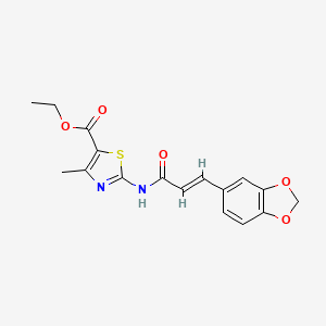 molecular formula C17H16N2O5S B3555018 ETHYL 2-{[(E)-3-(1,3-BENZODIOXOL-5-YL)-2-PROPENOYL]AMINO}-4-METHYL-1,3-THIAZOLE-5-CARBOXYLATE 