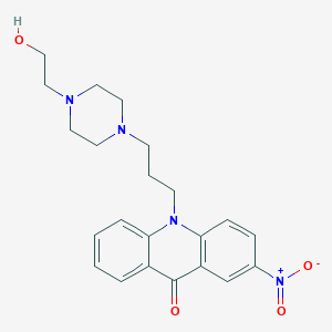 molecular formula C22H26N4O4 B035551 4-(3-(2-Nitro-9-(10H)acridinon-10-yl)propyl)-1-piperazineethanol CAS No. 107088-82-4
